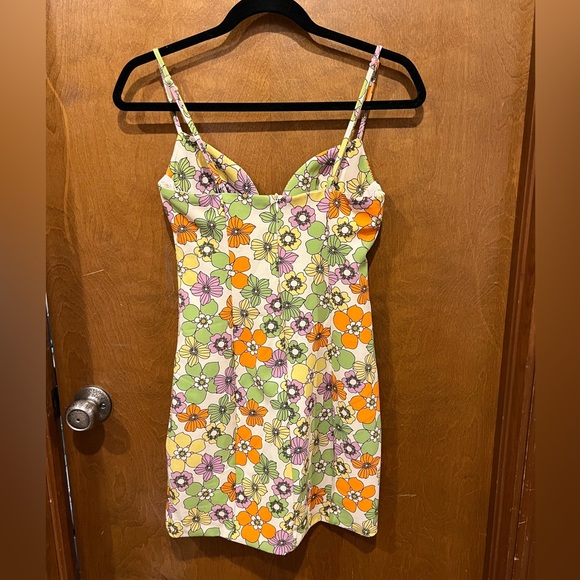 Zara Retro Flower Mini Dress NWT - Picture 5 of 8